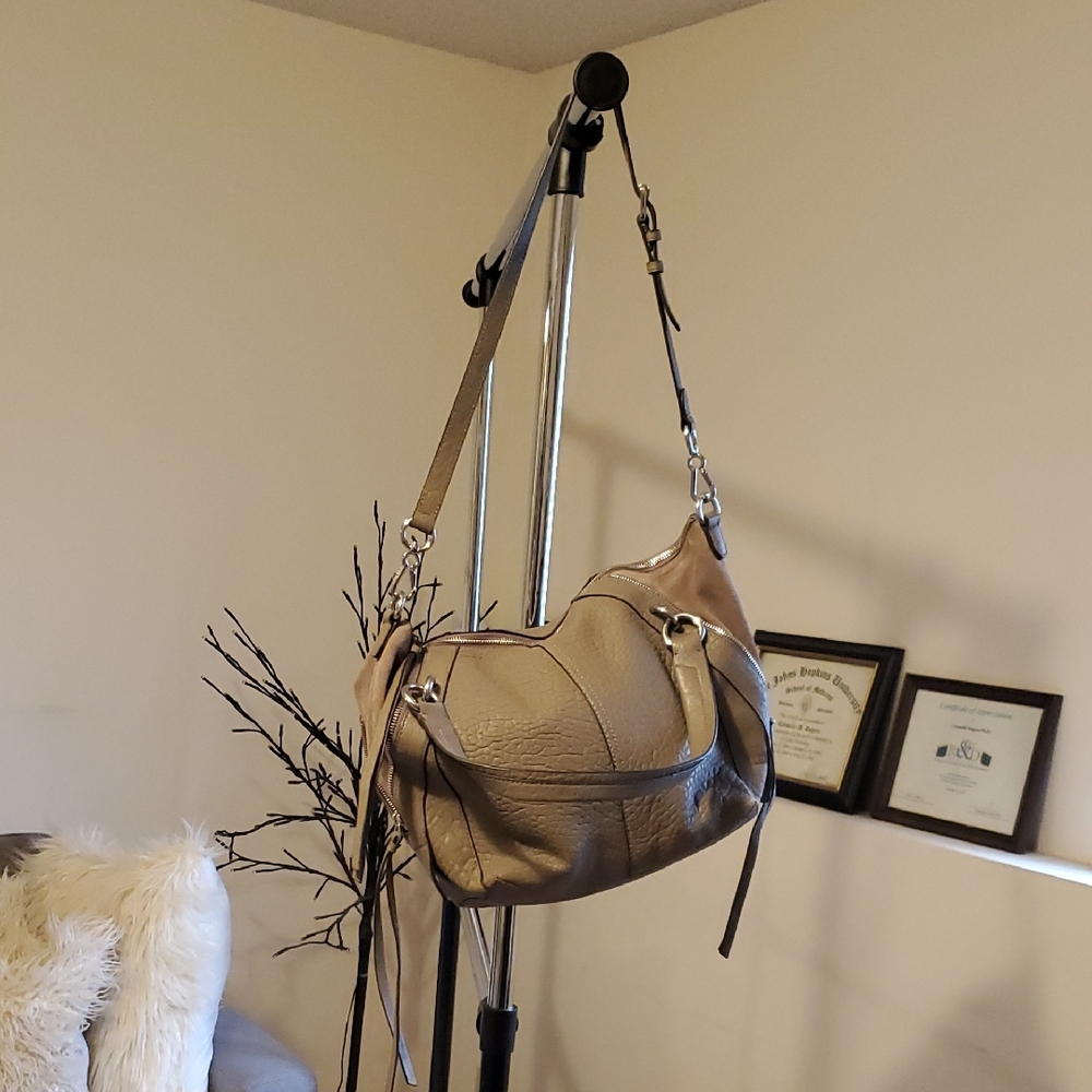 Vince Camuto Gray Shoulder Bag Leather Casual